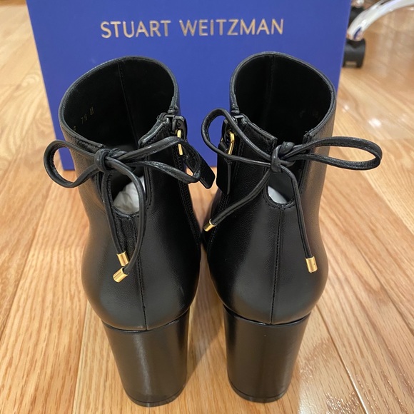 Stuart Weitzman Leather Heel Booties Ankle - Picture 6 of 8
